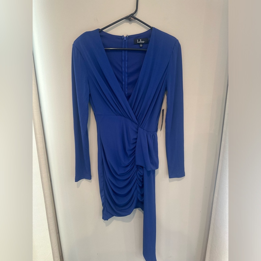 Lulus new with tags blue drape dress - Picture 8 of 9